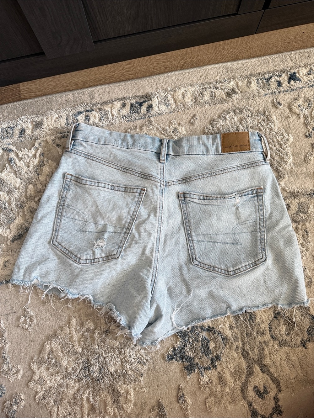 American Eagle Outfitters Light Wash High-Rise Denim Cutoff Shorts
